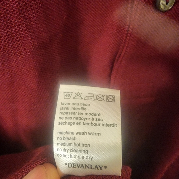 Lacoste Red Devanlay Button Up Golf Polo Shirt Mens Sz 9 - Picture 5 of 6